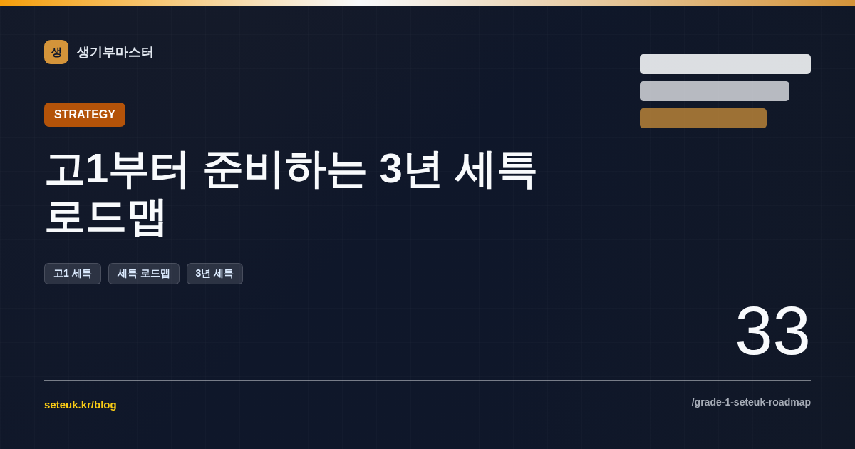 고1부터 준비하는 3년 세특 로드맵