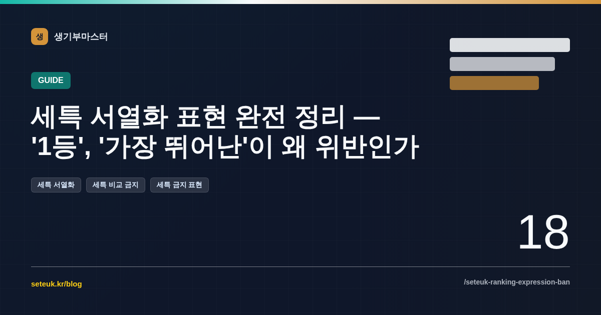 세특 서열화 표현 완전 정리 — '1등', '가장 뛰어난'이 왜 위반인가